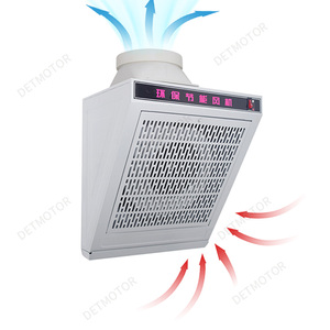 <span class=keywords><strong>Hotte</strong></span> de cuisine <span class=keywords><strong>silencieuse</strong></span> 120W murale noire avec lampe et ventilateur en cuivre, à large angle et portée efficace, pour foyers et hôtels - Product Image 2