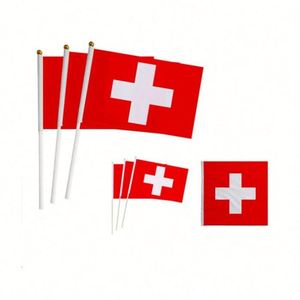 Promotion Wholesale Football Sports Fans <b>Mini</b> <b>Hand</b> Waving Flag Switzerland Swiss <b>Hand</b> Held Flags - Product Image 4