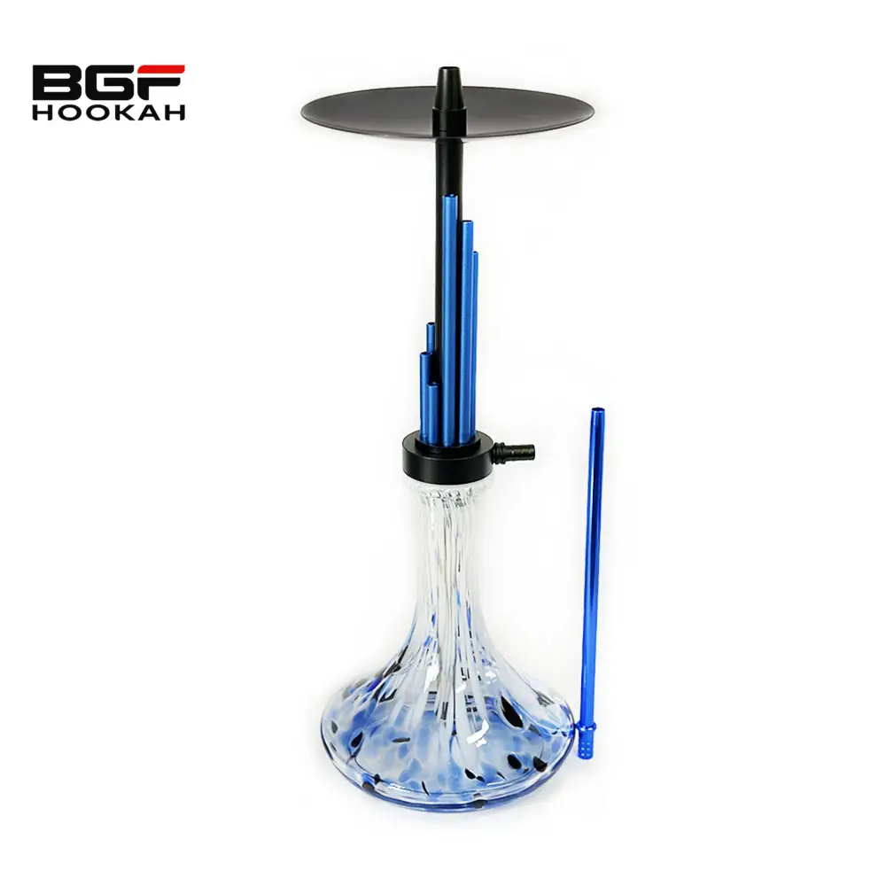 Vendita calda alta qualità 55CM blu alluminio a buon mercato Shisha Cachimbas Set per fumare narghilè con bottiglia speciale