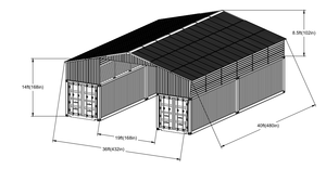 Structure en acier SGC3640-H260 <span class=keywords><strong>abri</strong></span> <span class=keywords><strong>de</strong></span> voiture conteneur extérieur <span class=keywords><strong>abri</strong></span> <span class=keywords><strong>de</strong></span> voiture à vendre toit étanche stockage temporaire - Product Image 6