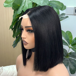 Orientfashion - Pelucas de Cabello Humano Vietnamita Virgen, Doble Trama, con Frente de Encaje 2x6, Estilo Bob Corto y Liso, en Oferta - Product Image 3