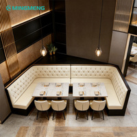 Meubles de restaurant contemporains de luxe, tables et chaises, ensemble avec sièges en cuir métallique modernes pour hôtels, cafés
