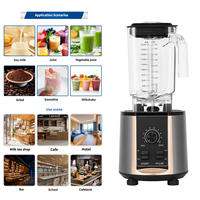 Mixeur Commercial Robuste Haute Vitesse pour Smoothies, Broyeur, Mixeur Portable Alimenté par Batterie USB avec 5+ Vitesses