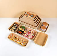 Boîte à sushi en papier kraft de qualité alimentaire recyclable, boîte à lunch avec revêtement PE, impression quadricolore, commandes personnalisées, cadeaux