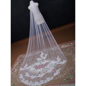 Voile de fuite en os de voiture de trois mètres de fil de maille douce de haute qualité avec peigne en métal monocouche Plus pour voiles de mariée - Product Image 2