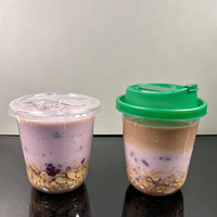 Gelas Plastik Matcha Latte Bentuk U Dasar Bulat PET Sekali Pakai 24oz 700ml Dengan Tutup Pengiriman Cepat