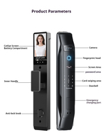 Serrure de porte intelligente avec reconnaissance faciale 3D, empreinte digitale, interphone vidéo, Tuya WiFi Cloud, entrée sans clé, portes en bois/aluminium, maison/bureau
