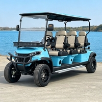 Carrito de Golf Eléctrico Personalizado con Seis Asientos Delanteros, Batería de Litio, Homologado para Circular por la Calle, Modelo Certificado para Turismo y Campos de Golf