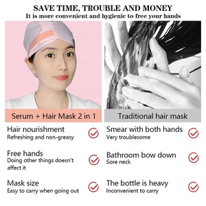 <span class=keywords><strong>Masque</strong></span> capillaire à l'huile d'argan <span class=keywords><strong>bio</strong></span> avec bonnet vapeur auto-chauffant à la kératine pour <span class=keywords><strong>cheveux</strong></span> secs et abîmés - Traitement hydratant et lissant - Product Image 2