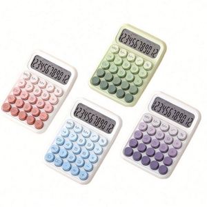 Calculatrice mécanique à boutons-poussoirs en plastique avec grand écran LCD 12 chiffres, couleur dégradée, alimentée par piles AAA, boutons faciles à presser, pour le bureau - Product Image 1