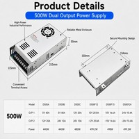 Alimentation électrique à double sortie 500W 5V 12V 15V 24V ±12V ±15V ±24V Deux sorties indépendantes Alimentation électrique à double commutation AC DC 500W