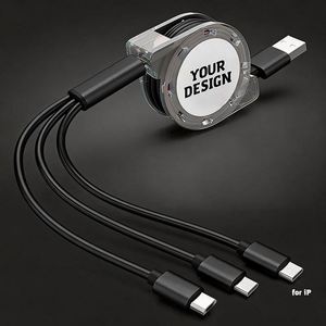 Cargador de Teléfono Móvil 3 en 1 con Cable USB Retráctil y Caja de Cristal, Regalo Promocional al por Mayor con Logotipo Personalizado - Product Image 5