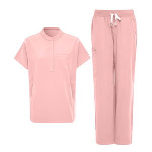 批发舒适风格美甲沙龙水疗工作服快干立领护士制服套装 - Product Image 1