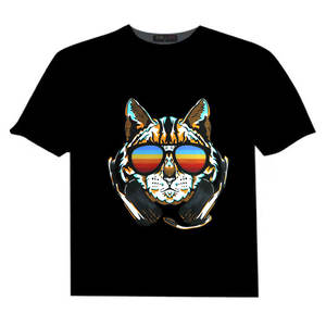 เสื้อยืดมีไฟ LED สำหรับปาร์ตี้สีเข้มแผงหน้าปัดนิ่มสินค้ามาใหม่<span class=keywords><strong>2023</strong></span> - Product Image 6