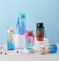 Bouteille d'eau Yiben Yiben, nouveau design, 620 ml, sans BPA, sport, avec couvercle à clic manuel, paille, couleur dégradée