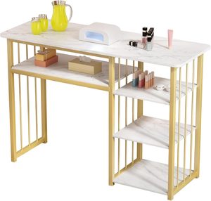 โต๊ะทำเล็บสีชมพูสำหรับช่างเทคนิค Modern Double Modernas พร้อมชุดเก้าอี้ เฟอร์นิเจอร์ร้านเสริมสวย สำหรับทำเล็บเจล - Product Image 2