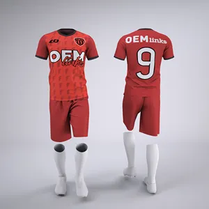 Sublimación de ropa de fútbol, conjuntos de camisetas de fútbol para la práctica de los hombres, ropa deportiva de fútbol personalizada, uniforme de equipo de fútbol