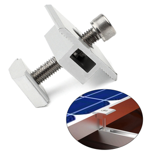 Pinces de <span class=keywords><strong>fixation</strong></span> réglables pour panneaux solaires sur toits en tuiles, pinces centrales et d'extrémité pour l'installation de modules photovoltaïques, accessoires solaires - Product Image 1