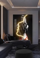 Personnalisé Moderne Sexy Femme Portrait LED Mur Art Lumineux Mode Affiche pour Salon Chambre Décoration Murale Néon Art