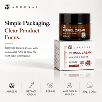 Crème réparatrice au rétinol ARRESAL en gros sous marque privée, 30% AHA, 2% BHA, exfoliante, anti-âge, soin de la peau du visage
