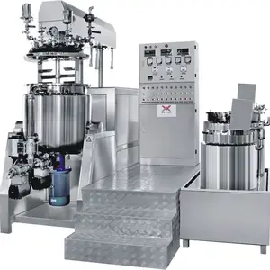 Stainless Steel dapat digerakkan 100L/200L/300L disesuaikan vakum Emulsifier Mixer elektromagenizer minyak esensial tangki emulsifikasi Krim Tangan