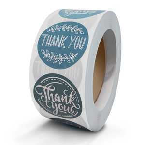 Pegatinas de diseño personalizado, color azul, rollo de papel kraft - Product Image 2