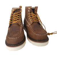 Chaussures de sécurité montantes, à embout d'acier, antidérapantes, à semelles épaisses, bottes confortables Goodyear pour hommes à bout compensé