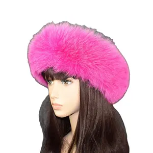 MWFur Fox Hair Headband Fur Headbands For Girl Winter Women Fox Fur Headband Fur Headwarmer Earwarmer