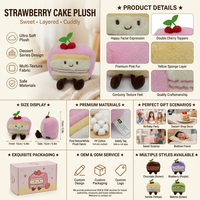 Jouets en peluche personnalisés en coton PP ultra doux, en forme de gâteau, à personnaliser, cadeau de remise de diplôme, anti-stress