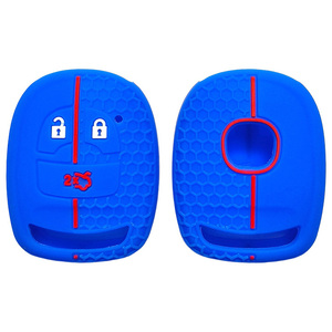 Pour Changan Yidong CS55 <span class=keywords><strong>Auchan</strong></span> X7 Zhishang X Yuexiang V7 Housse de clé de voiture en silicone à motif nid d'abeille à 3 boutons droits - Product Image 3