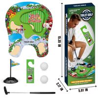 Nouveau kit de golf miniature pour toilettes avec tapis de putting, 2 balles de golf, putter et panneau amusant « Ne pas déranger » pour salle de bain – Cadeau farfelu