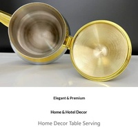 Cafetière arabe de luxe Dallah avec couvercle en acier inoxydable plaqué or pour le thé à la menthe marocain