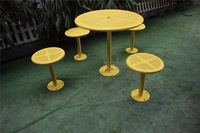 Ensemble de chaises de jardin en couleur verte, ensemble de table et chaise d'extérieur en métal avec trou parapluie