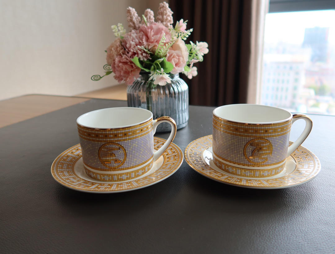 double cup and saucer