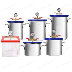 3/5/7 Gallon Stainless Steel <strong>Vacuum</strong> Degassing Chamber Kit with Single Stage Double Stage <strong>Vacuum</strong> <strong>Pump</strong> Set - Product Image 3