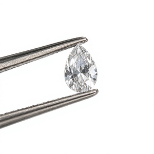 Diamants synthétiques HPHT/CVD en vrac, taille poire, excellente pureté VS-Si, pour la fabrication de bijoux fins, prix de gros - Product Image 1