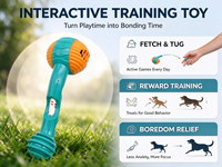 Jouet interactif pour chien avec distributeur de friandises, bâton à mâcher en caoutchouc durable et imperméable pour l'enrichissement des animaux de compagnie