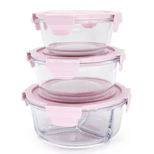 Various Capacity 200Ml 345Ml 440Ml Recycled Glass Microwave Safe Glass Lunch Box For Fresh Fruit And Vegetable