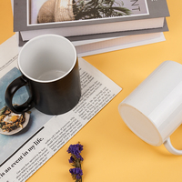 Vente en gros de tasses à café en céramique blanches personnalisées de 11 oz, avec logo personnalisé imprimé par sublimation