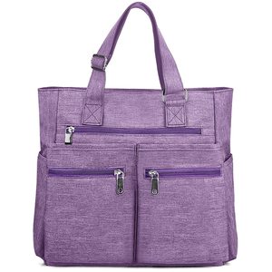 Sac fourre-tout en toile imperméable en nylon, sac à bandoulière multi-poches, sac de travail pour ordinateur portable, sac à main pour professeur - Product Image 1