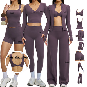 2026 Yoga Sets Solid Front Private Brand Customization Sport Clothes Woman Quick-Drying Running Gym Outfits Ladies - Product Image 1