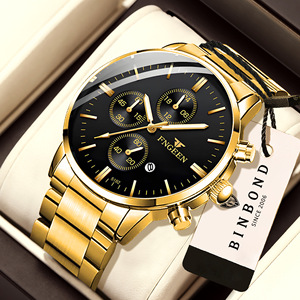 Fenzun Men's Quartz Watch 6mm Ultra Thin Waterproof Black Mesh Strap Student Watch Folding Clasp Stainless Steel Case - Product Image 1