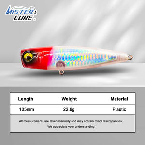 MISTER LURE Esca da Pesca 105mm 22.8g, Popper in Plastica Dura con Colori Personalizzati e Occhi 3D per Pesca in Acqua Dolce - Product Image 3