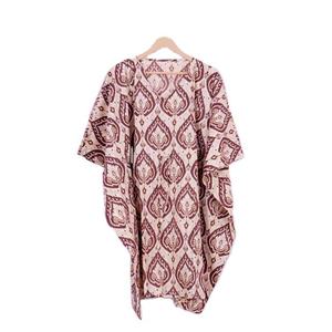 Kaftan en coton naturel de qualité supérieure pour femmes, imprimé indien, ample, écologique, tenue décontractée d'été, prix de gros - Product Image 5