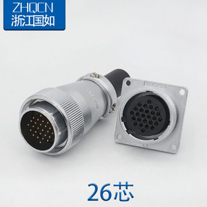 Zhqcn Aviation Plug Wstq28 26 Pin Male Female Connector Square Flange High Temperature Resistant - Product Image 1