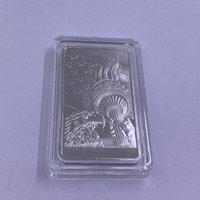 Ensemble populaire de barres et de pièces plaquées argent non magnétiques de 1 oz, emballage acrylique, cadeau souvenir de collection, personnalisable OEM