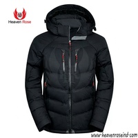 Chaqueta de plumón de color sólido de alta calidad para hombre, impermeable, transpirable, de poliéster, de talla grande, temporada de invierno con cierre de cremallera en oferta