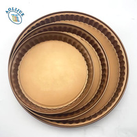 Sartén para tarta estriada de acero al carbono antiadherente, plato para tarta de manzana, bandeja para hornear, bandeja para hornear desmontable redonda de encaje