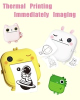 Yuniq Cámara de impresión instantánea para niños con lindos diseños de animales Impresión de texto térmico HD Foto Video Multi Idioma Juguete divertido M2