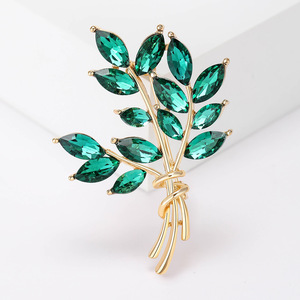 Hot Selling Fashion Enamel Wheat Clothing Decoration Brooch <b>Pin</b> Wholesale Rhinestone Wheat Coat Brooch for Women Accessory - Product Image 4